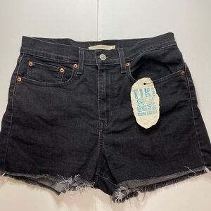 Womens Size 30 Levi’s High Rise Shorts Black faded denim Cutoffs